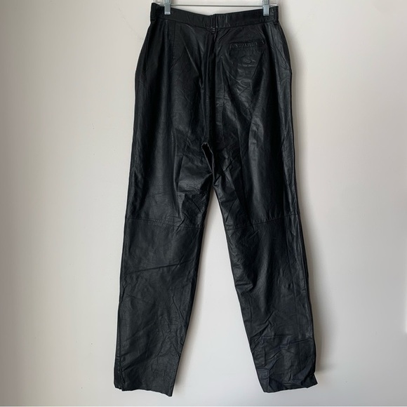 LA Vogue 100% Genuine Leather Pants Black Size 14 Vintage - Picture 6 of 14